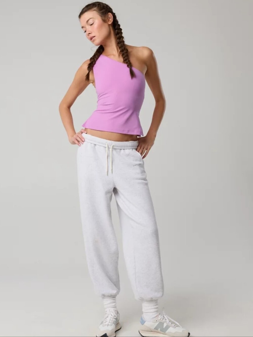 Aerie Real Me XTRA One Shoulder Tank Top built-in bra Large